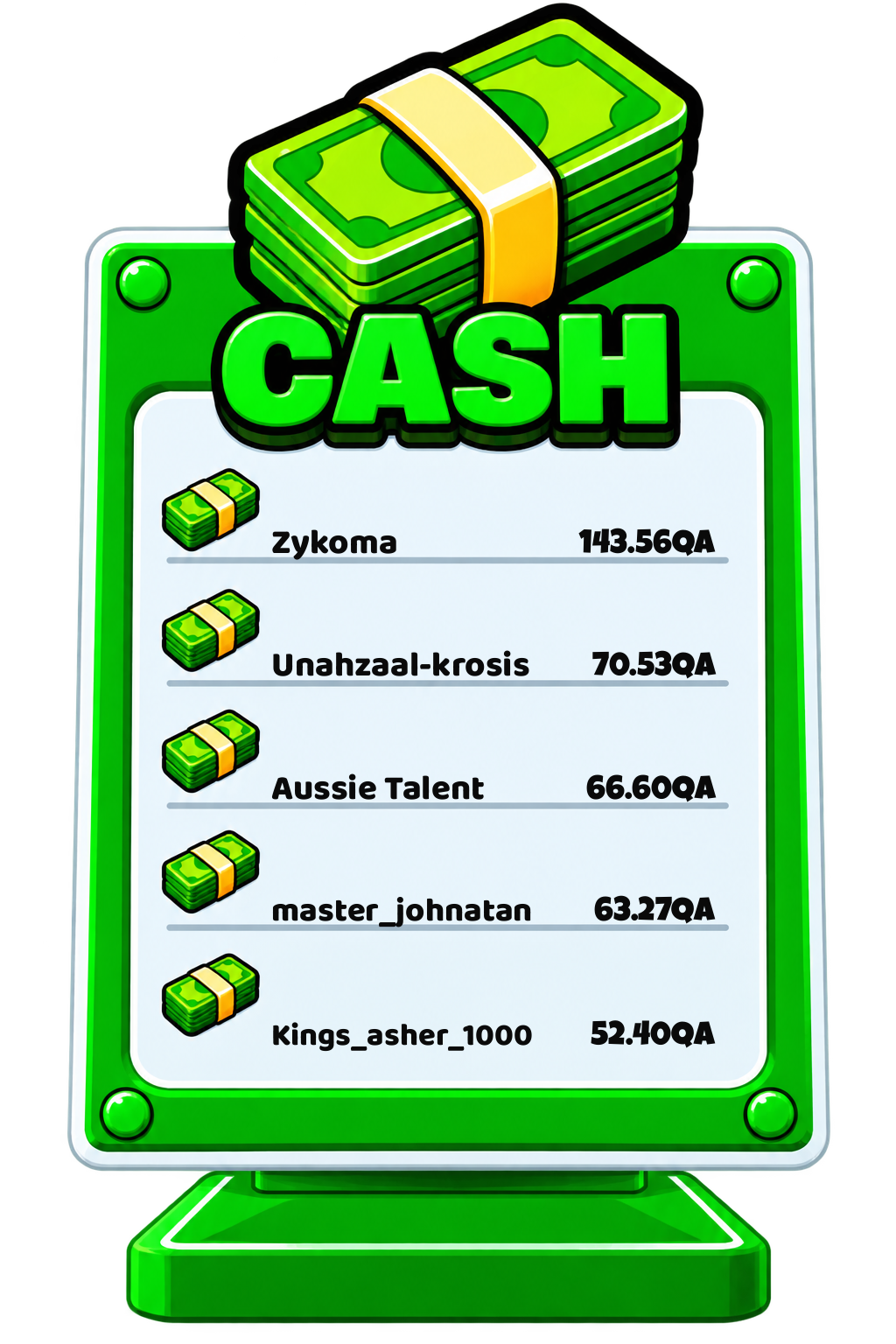 Cash Leaderboard
